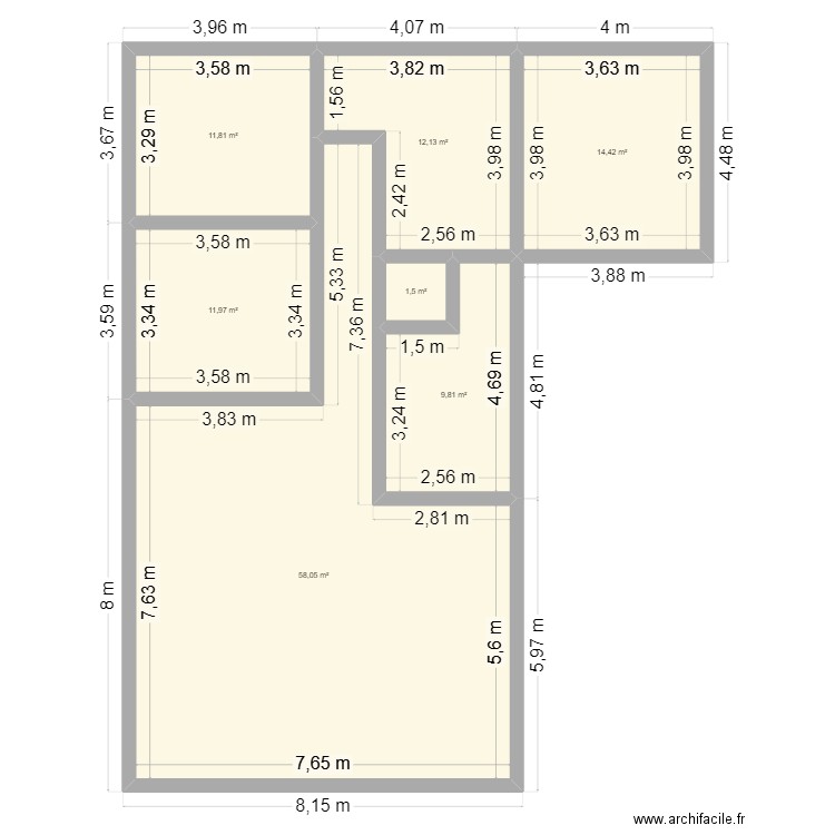mallo L. Plan de 7 pièces et 120 m2