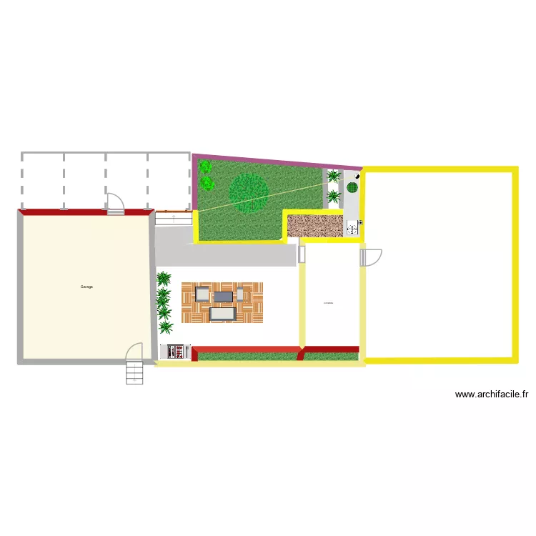 cour coté pré. Plan de cour coté pré. Plan de