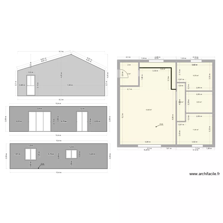 lubec 3. Plan de 7  et 85 m²