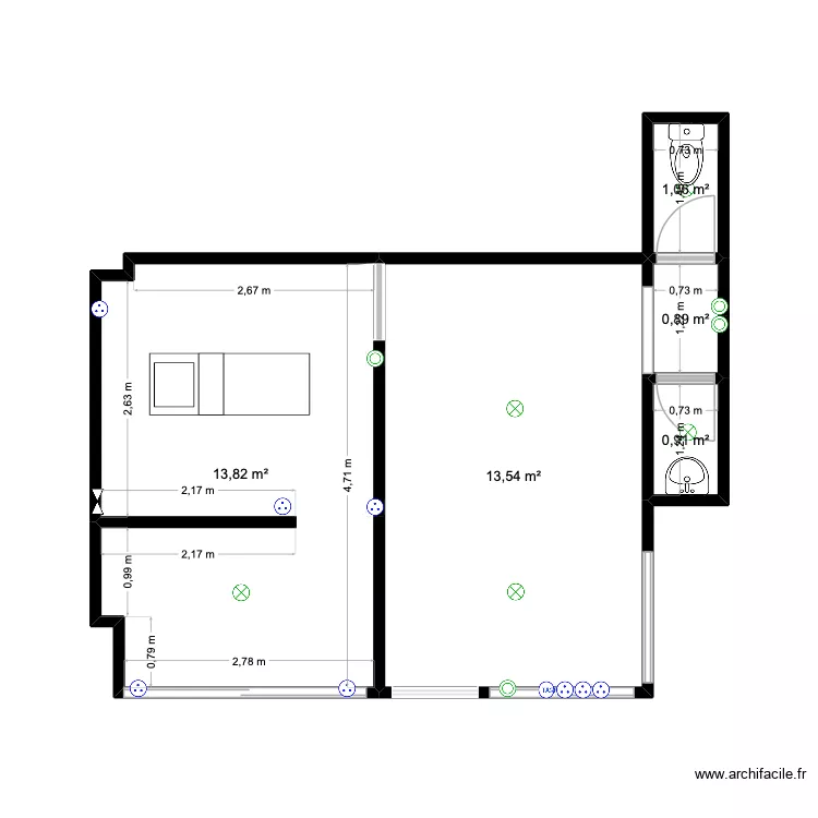 IEROS. Plan de 5  et 30 m²