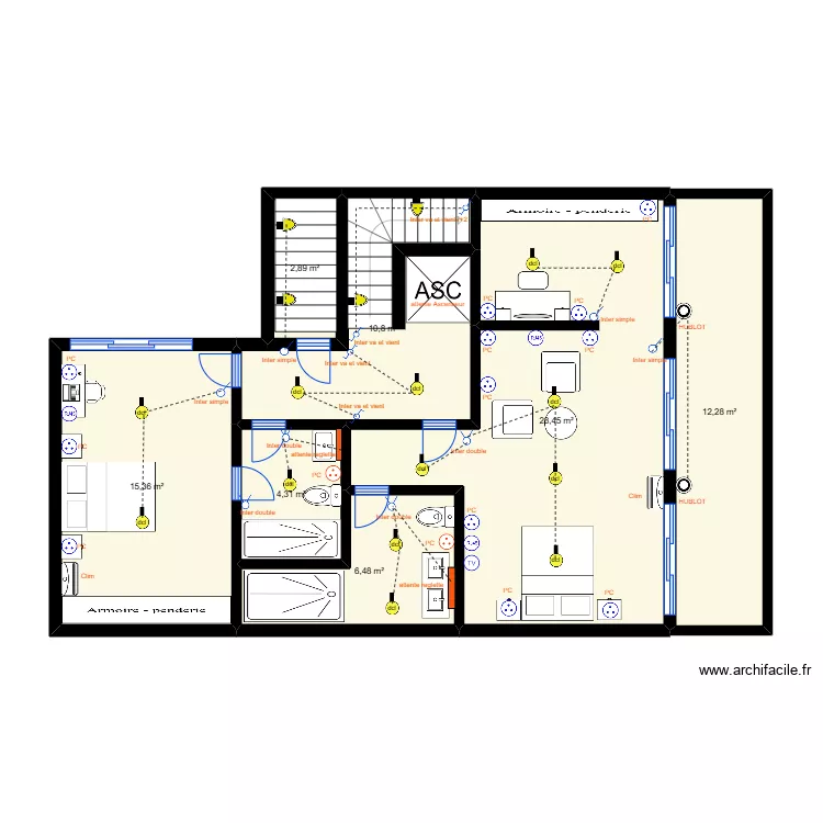 PROJET IMMEUBLE SCI NAINA PLAN ATTIC. Plan de 