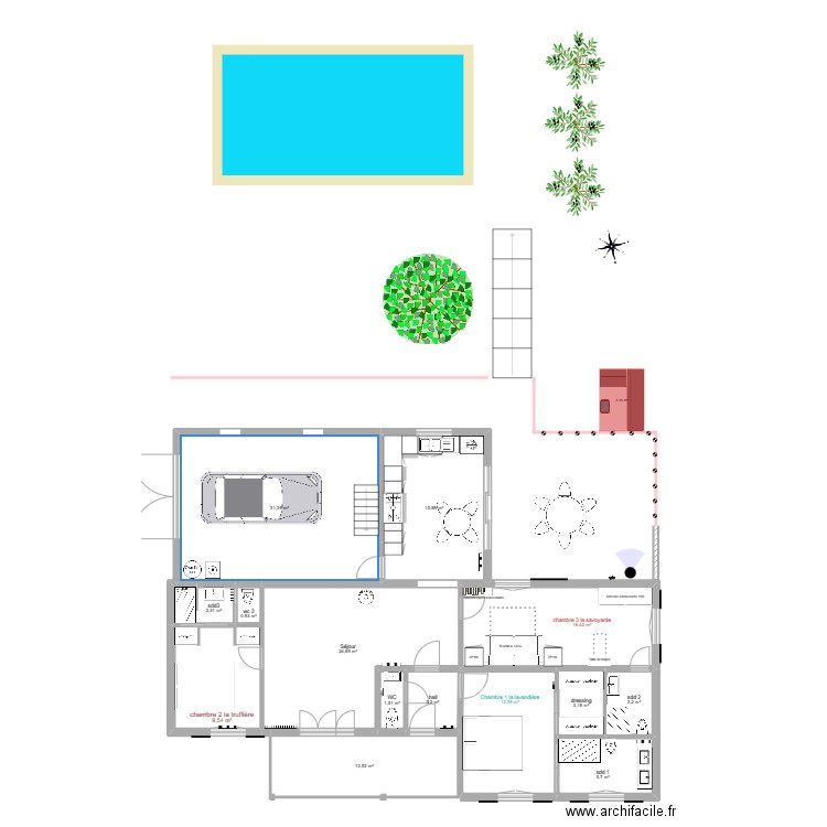 projet 5 I  Allemagne. Plan de 14 pièces et 143 m2