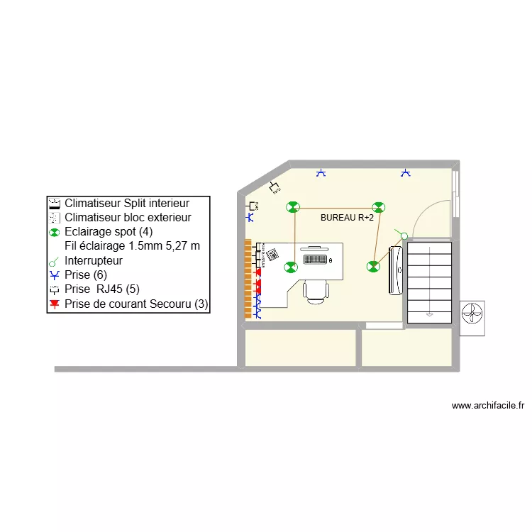 Bureau Angelo GYMNAZE. Plan de 