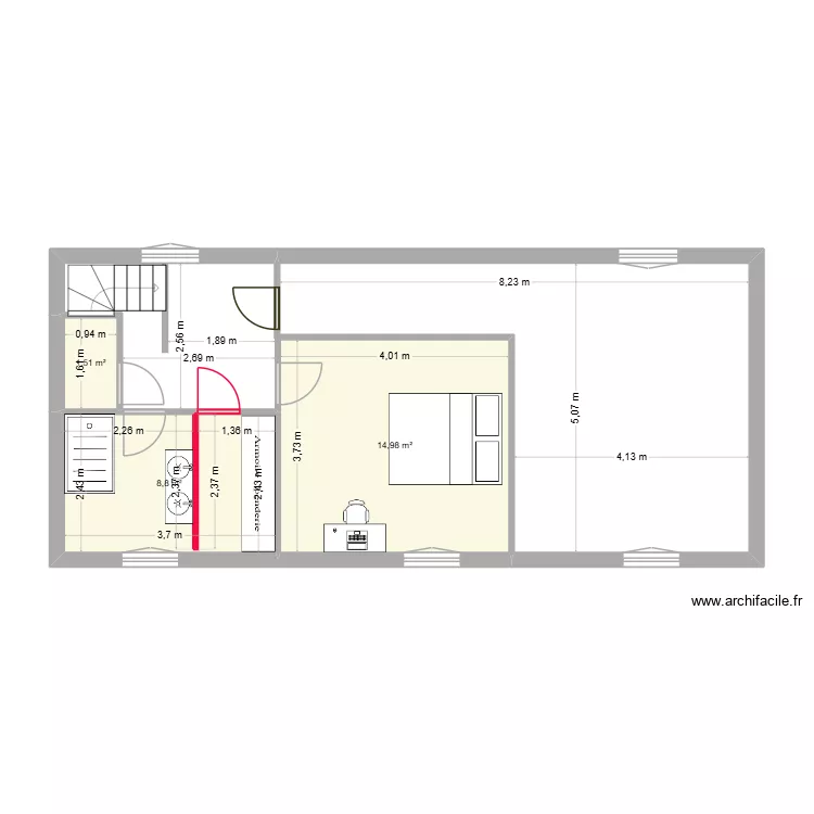 Plan &eacute;tage   mauron. Plan de 3  et 25 m²