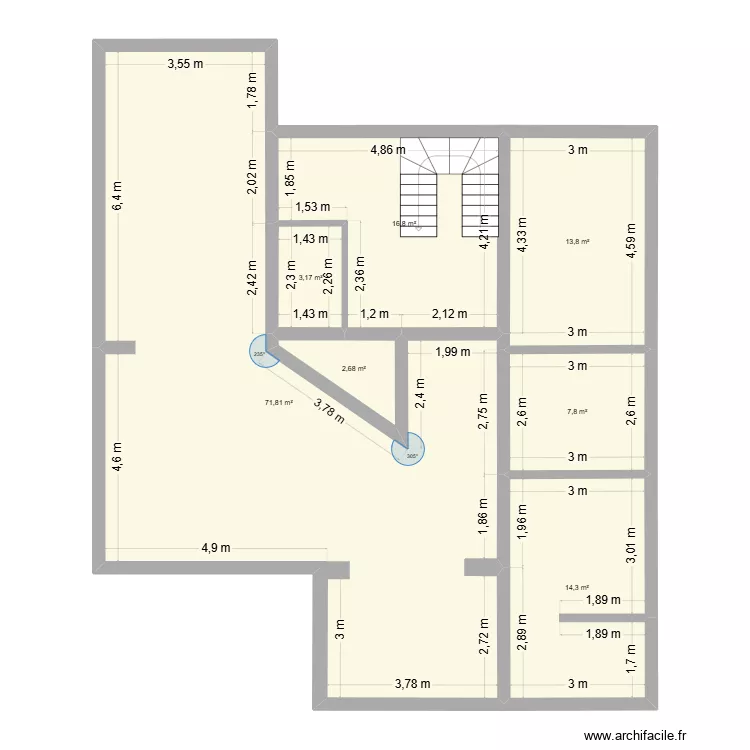 Projet Reno 2. Plan de 7 Pièces et 130 m²