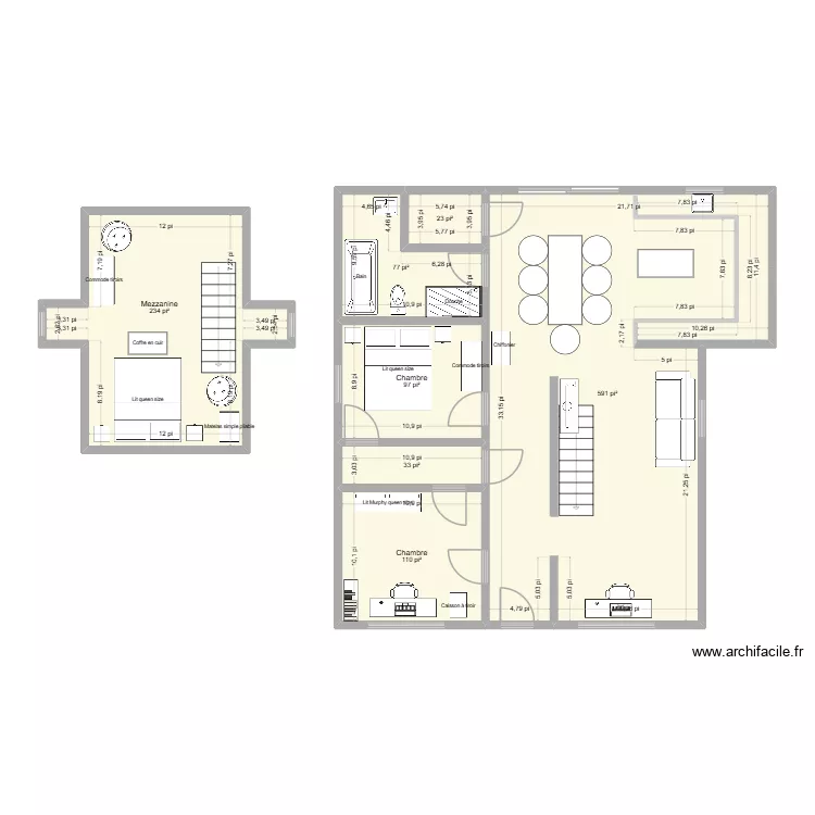 Ma maison 1155 St-Joseph, Ste-Ad&egrave;le. Plan de 7  et 108 m²