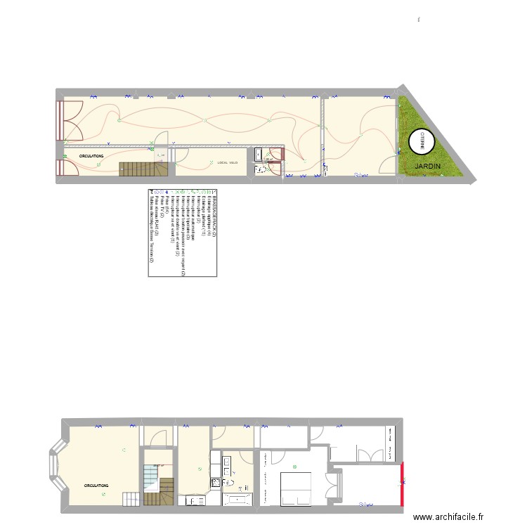 RDC+ET 1 F.CHELEA ELEC. Plan de 4 pièces et 138 m2