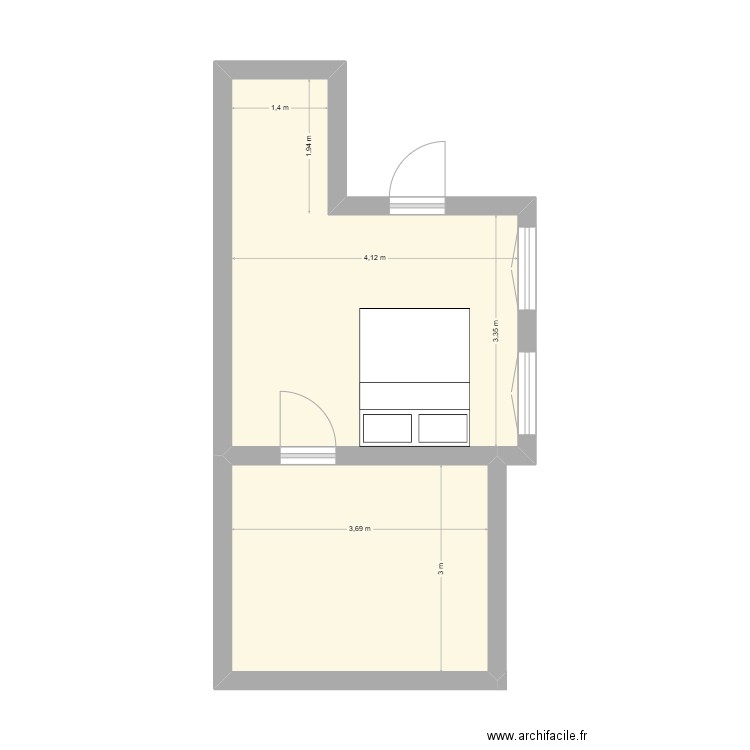 royan. Plan de 2 pièces et 28 m2