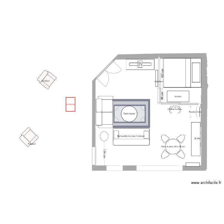 SALON/SALLE AMANGER. Plan de 0 pièce et 0 m2