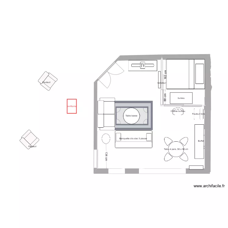 SALON/SALLE AMANGER. Plan de 