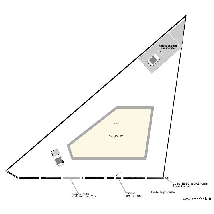 Masse PROJET 1 ave raspail 12 03 24. Plan de 2 pièces et 703 m2