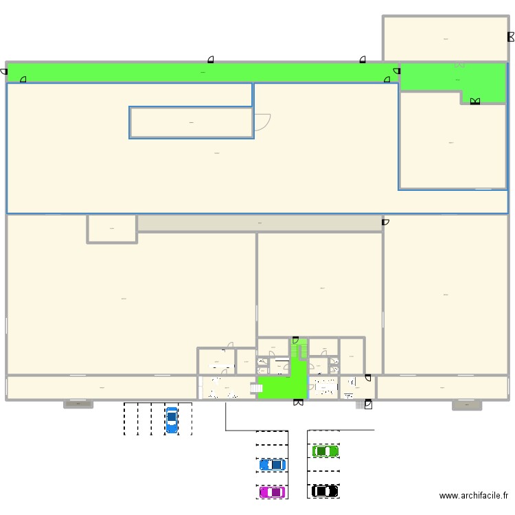 Evacuation HPP BAT 1. Plan de 29 pièces et 4142 m2