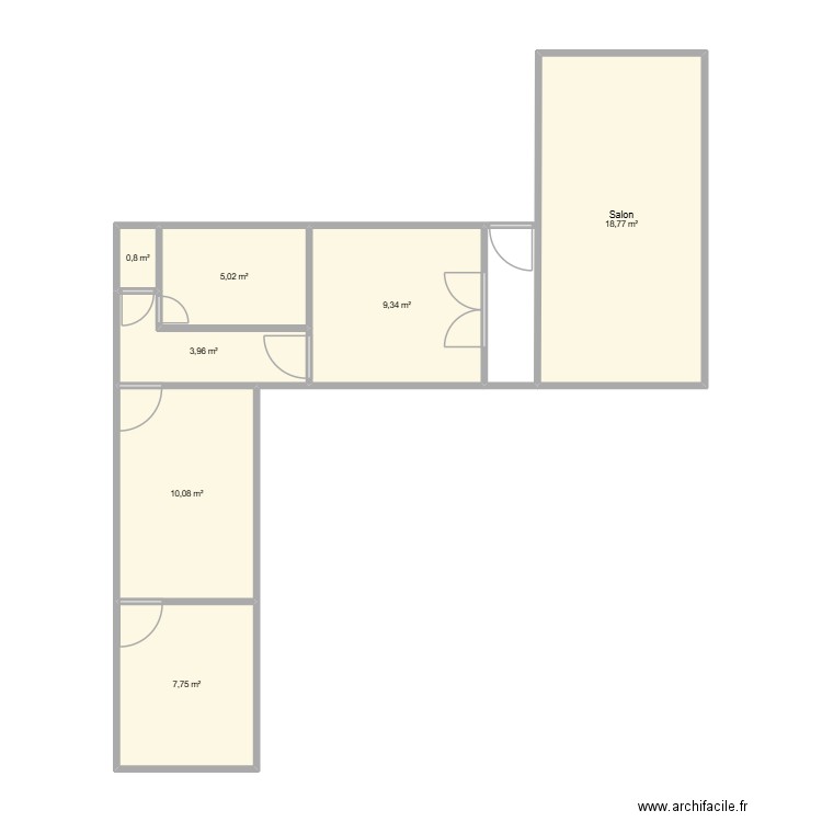SONIA ET ALEX. Plan de 9 pièces et 82 m2