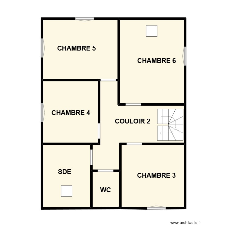 SIMON RDC. Plan de 7 pièces et 74 m2