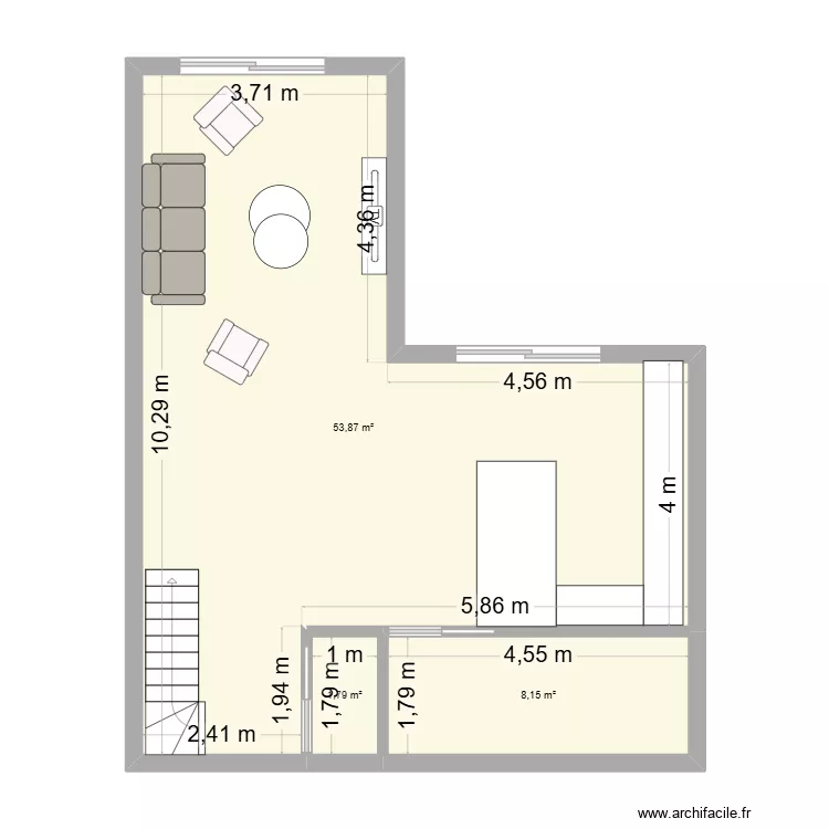 Essai 2. Plan de 3 et 64 m² Essai 2. Plan de 3 et 64 m²