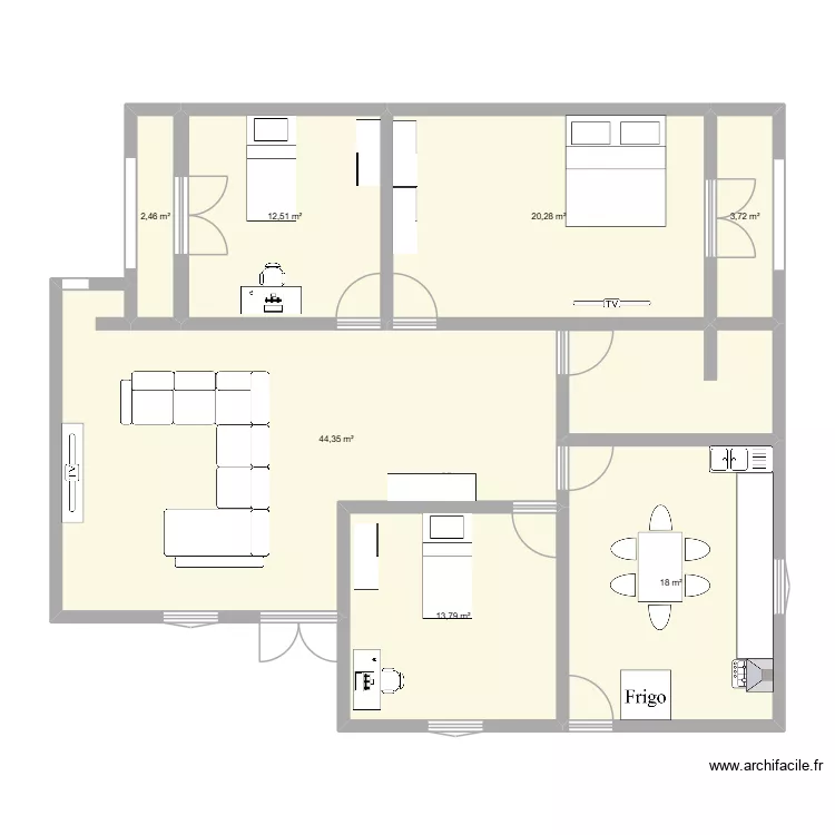 3+1. Plan de 7 et 115 m² 3+1. Plan de 7 et 115 m²