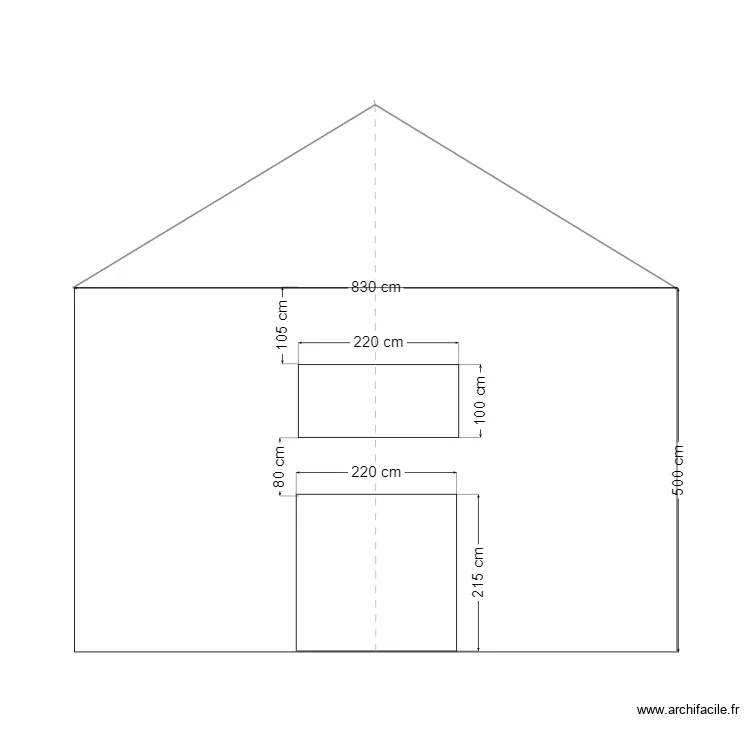 fa&ccedil;ade OUEST. Plan de 