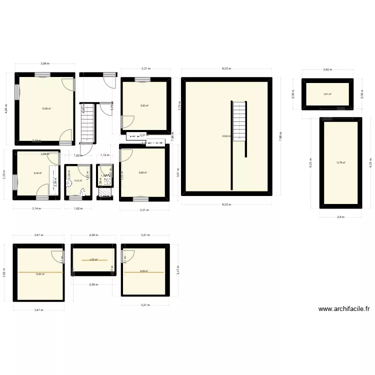 39 Gen&ecirc;ts. Plan de 12  et 132 m²