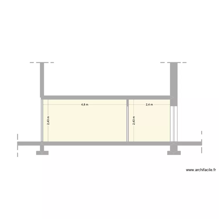 Plan de coupe - DP ESCALE. Plan de 2  et 18 m²
