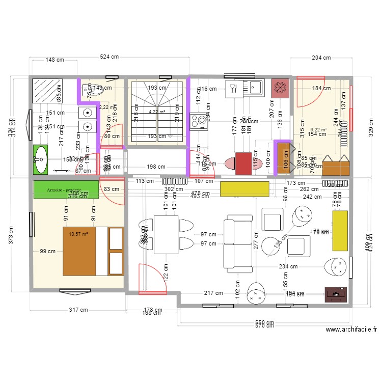 Ploeren 2 cuisine au nord. Plan de 0 pièce et 0 m2