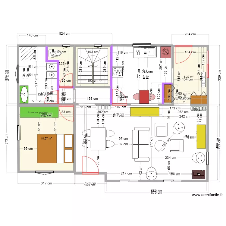 Ploeren 2 cuisine au nord. Plan de 