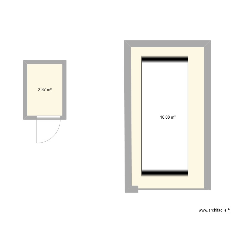 garage. Plan de 2 pièces et 19 m2