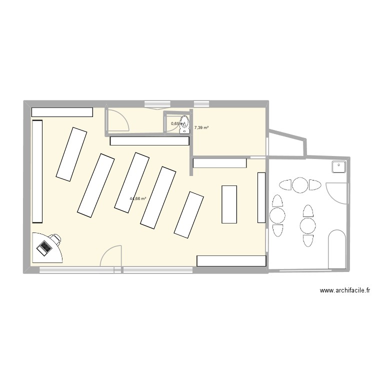 siloe. Plan de 3 pièces et 53 m2