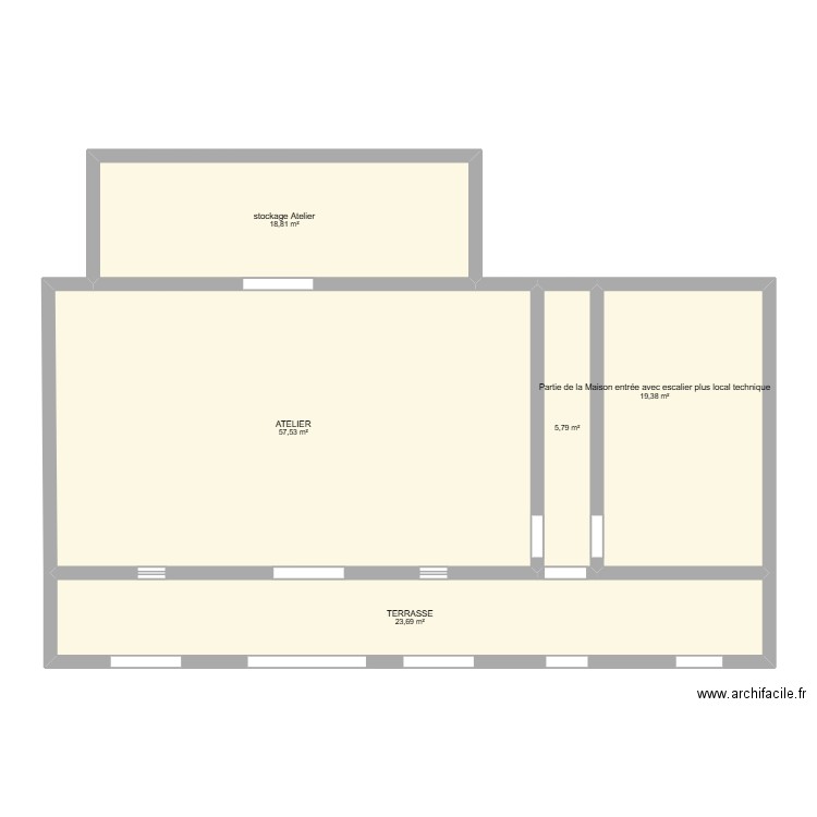 DEPOT ESPOEY. Plan de 5 pièces et 125 m2