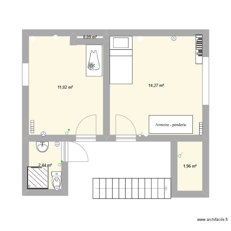 maison. Plan de 5 pièces et 30 m2