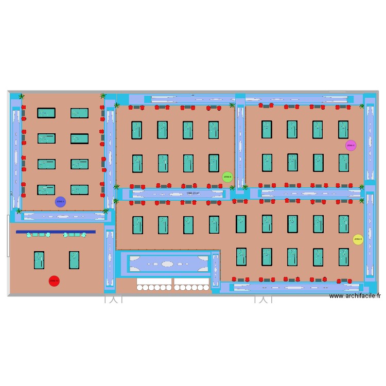 Plan 2 billard-New. Plan de 1 pièce et 1060 m2