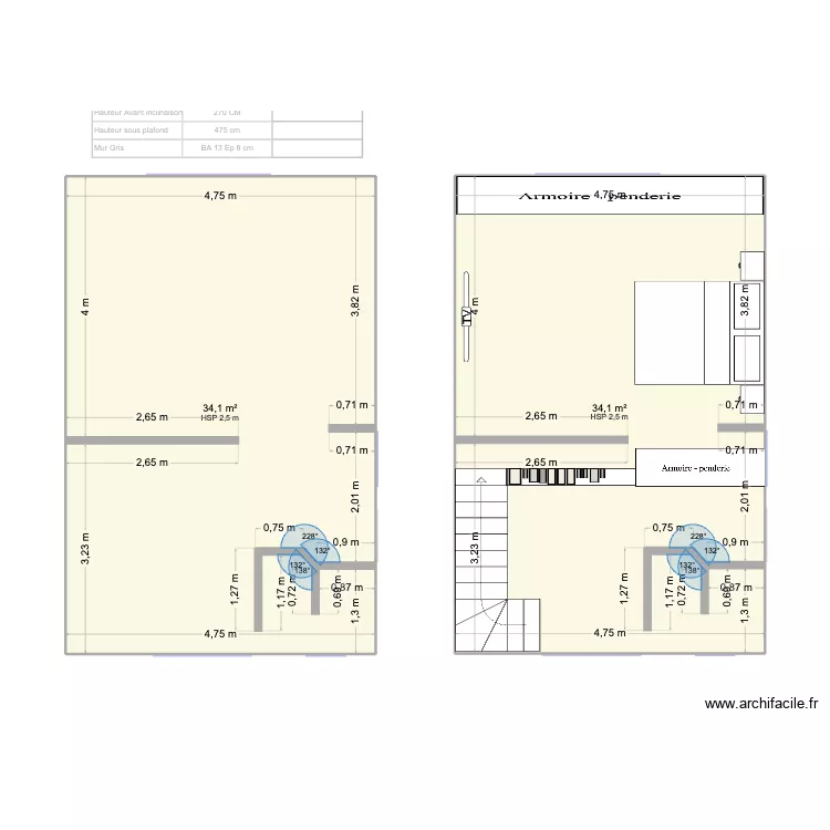 Studio La Baule 2. Plan de 4 pièces et 136 m²
