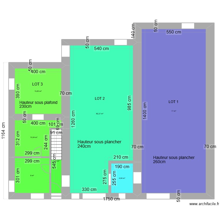 R0 grange. Plan de 7 pièces et 184 m2