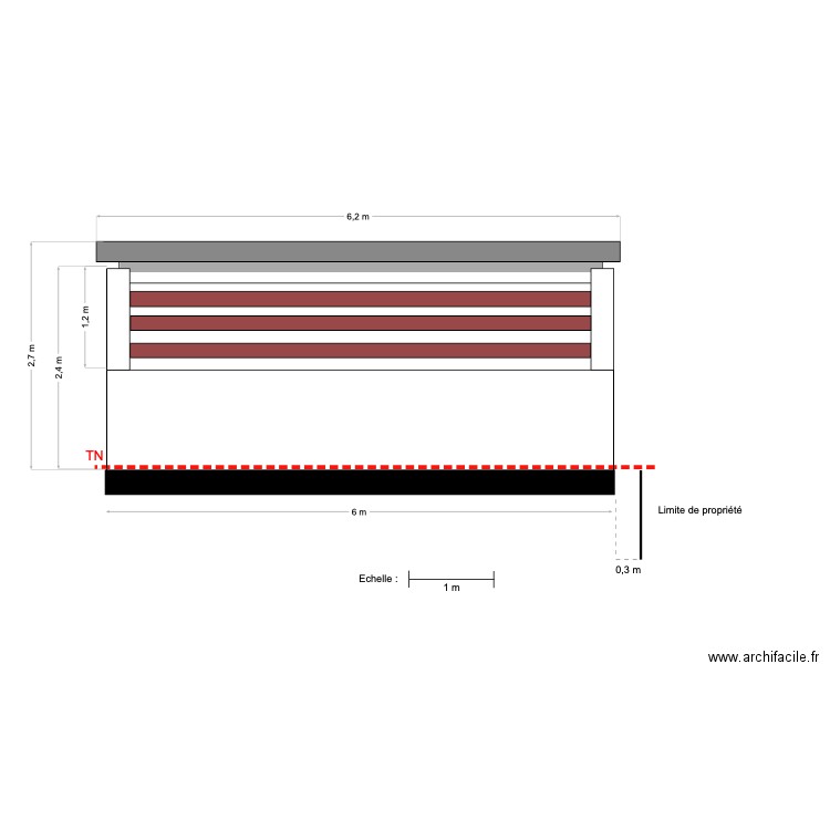Plan en coupe FACADE NORD OUEST. Plan de 0 pièce et 0 m2