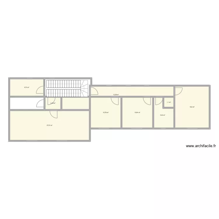 Etage Maison. Plan de 9  et 95 m²