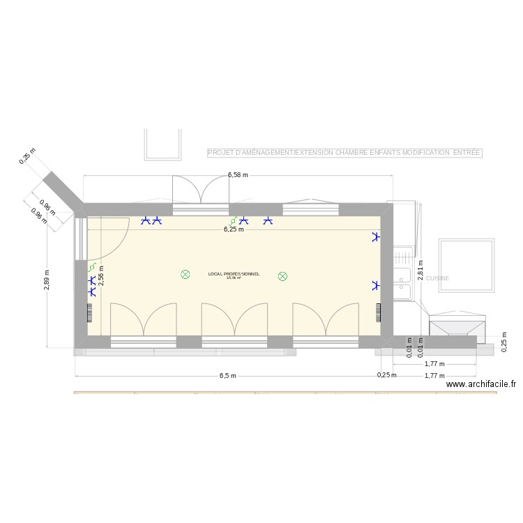 FABRICE projet 1 et 2. Plan de 3 pièces et 31 m2