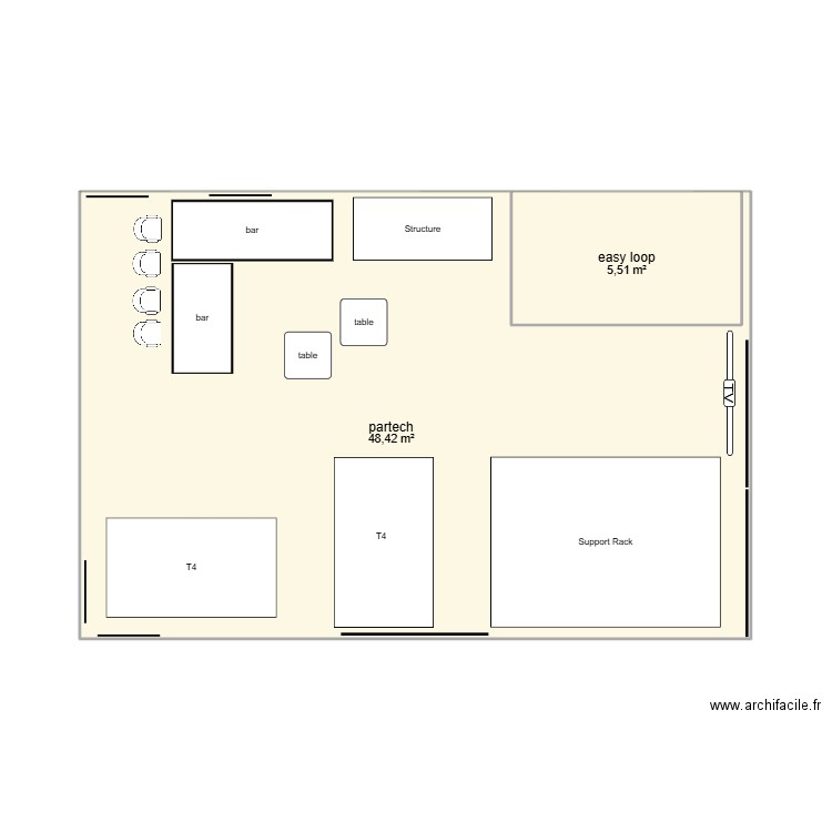 Stand Mountain. Plan de 2 pièces et 54 m2
