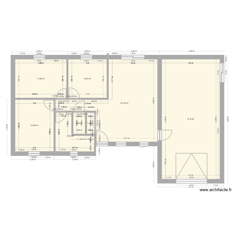 maison 90m carré bis. Plan de 0 pièce et 0 m2