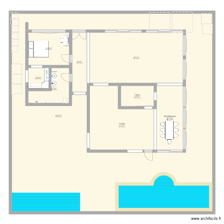House 1. Plan de 9 pièces et 511 m2