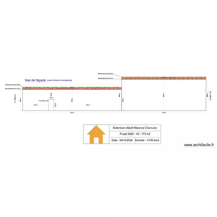 D&eacute;p&ocirc;t_Fa&ccedil;ade_Avec_Toiture. Plan de 