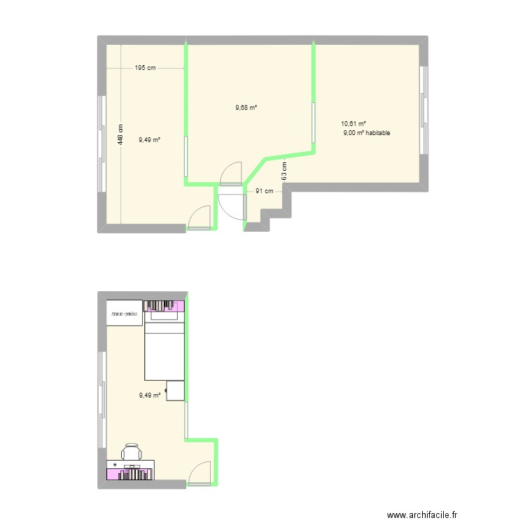 Plan avant / après 3 + Yossef choice. Plan de 0 pièce et 0 m2
