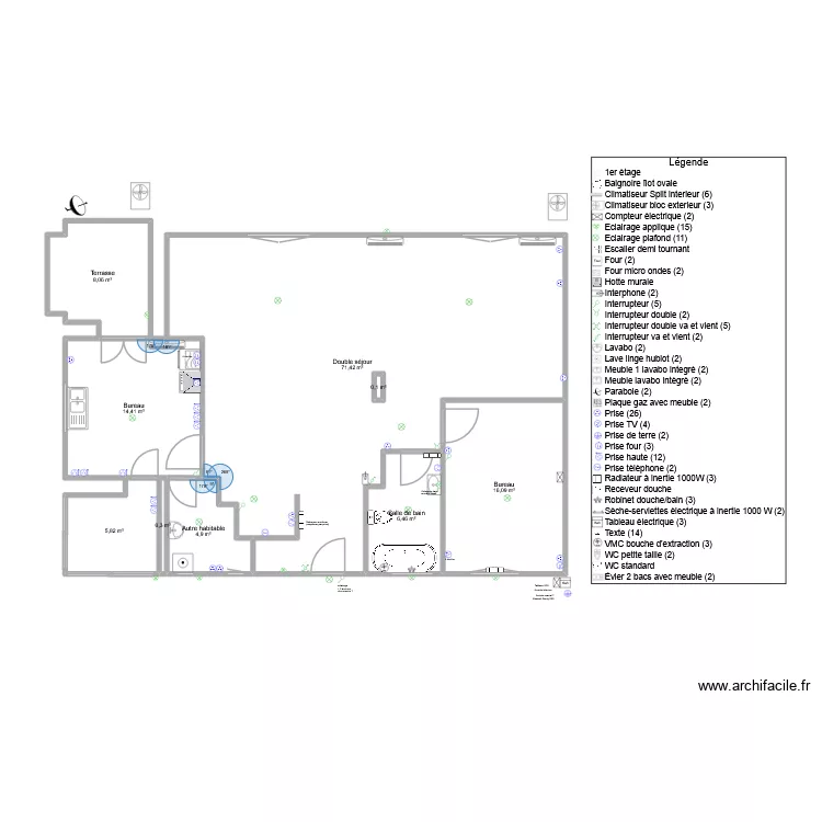 Plan maison - base. Plan de 14 Pièces et 190 m² Plan maison - base. Plan de 14 Pièces et 190 m²