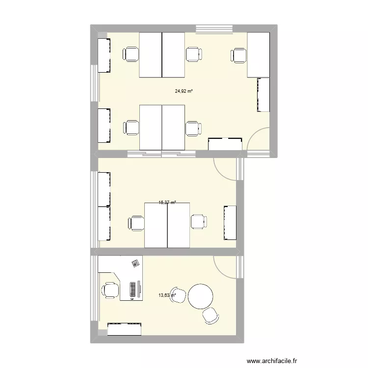 Choix2. Plan de 3 pièces et 54 m²