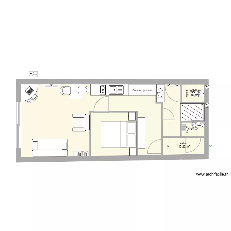 plan annexe modif essai 2. Plan de 3  et 4 m²