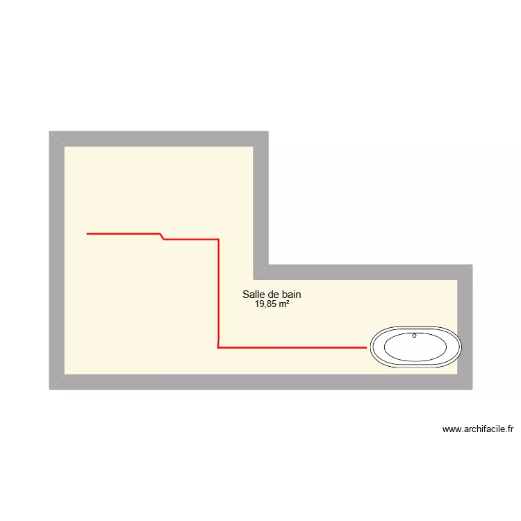 Salle de bain projet. Plan de 1  et 20 m²