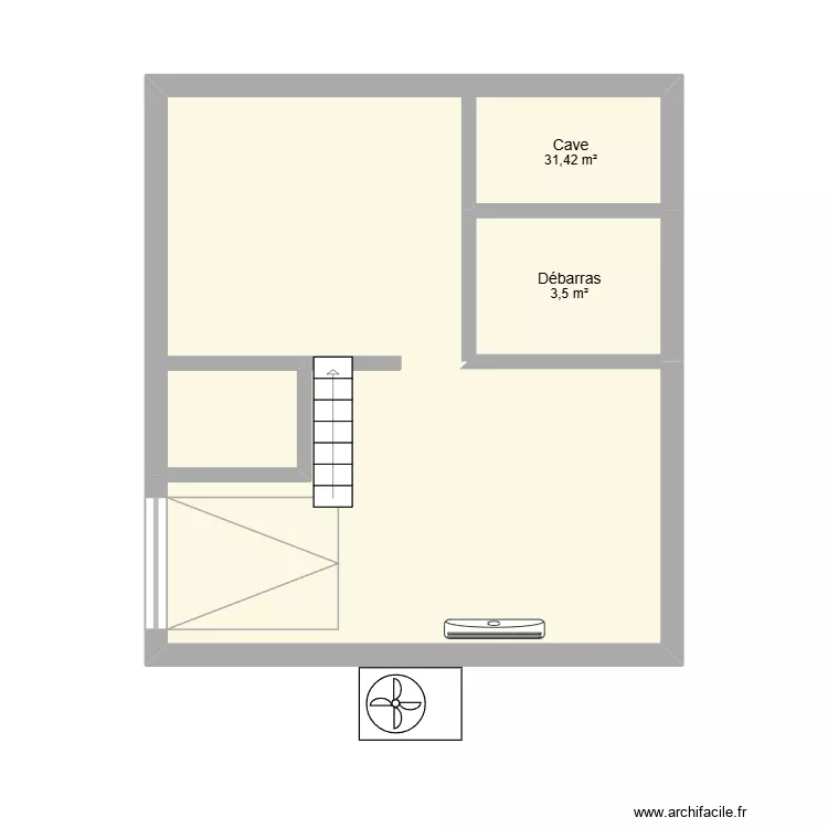 Vincent. Plan de 2  et 35 m²