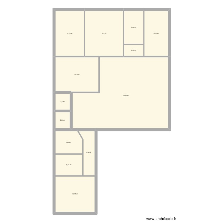 AMENAGEMENT LE RHEU. Plan de 13 pièces et 172 m2