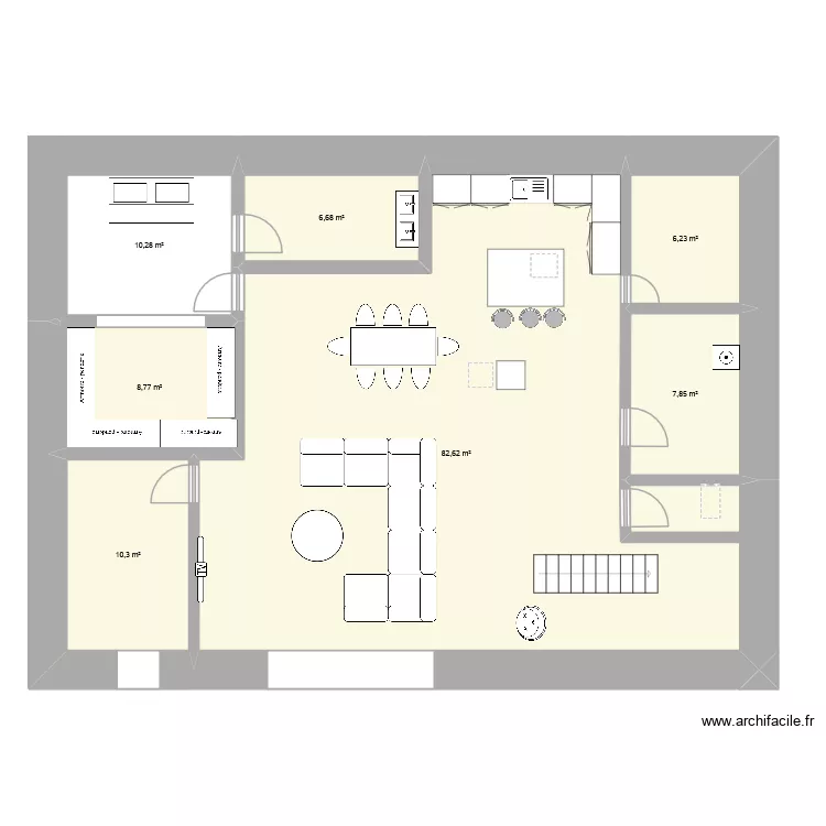 amenagement grange 1. Plan de 7  et 133 m²