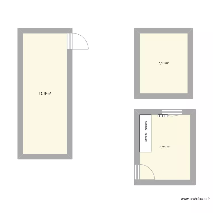 apparte. Plan de 3  et 29 m²