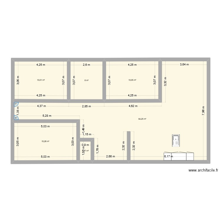 SCHORBACH. Plan de 6 pièces et 115 m2