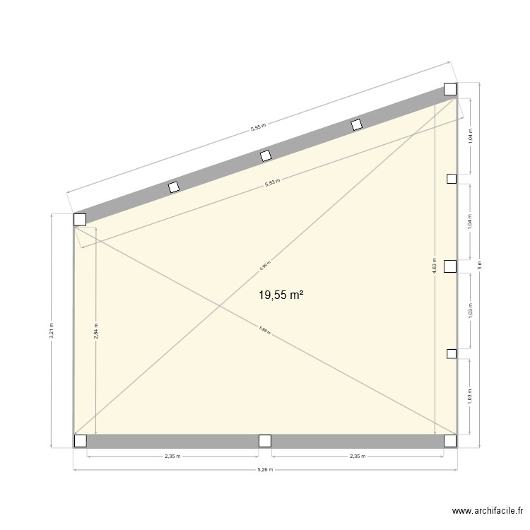 plan pour charpentier et toiture. Plan de 1 pièce et 20 m2